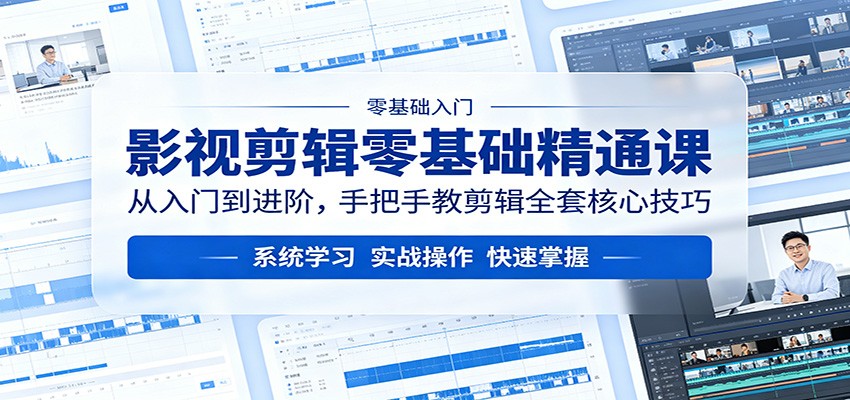 影视剪辑零基础精通课：从入门到进阶，手把手教剪辑全套核心技巧-选优云网创