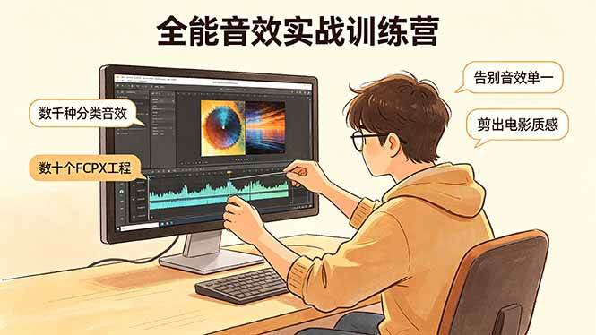（18287期）全能音效实战训练营：数千种分类音效+数十个FCPX工程，告别音效单一，剪出电影质感-选优云网创