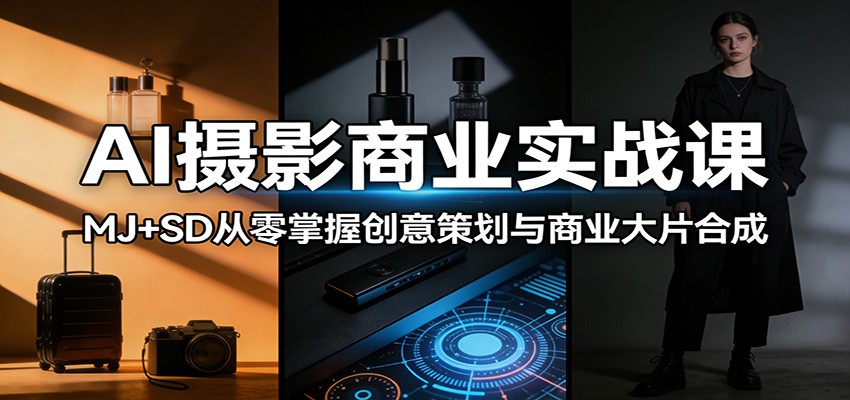 AI摄影商业实战课：MJ+SD从零掌握创意策划与商业大片合成-选优云网创