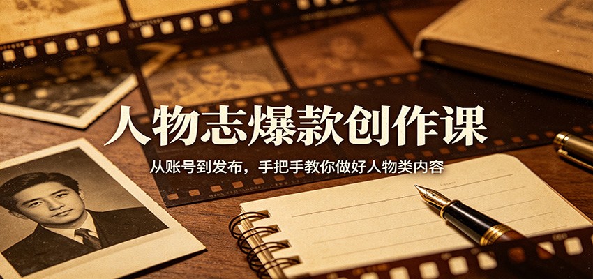 人物志爆款创作课：从账号到发布，手把手教你做好人物类内容-选优云网创