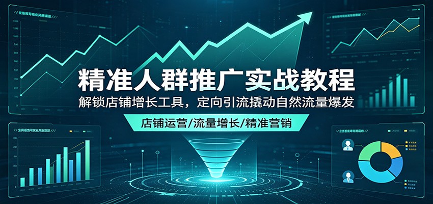 精准人群推广实战教程：解锁店铺增长工具，定向引流撬动自然流量爆发-选优云网创