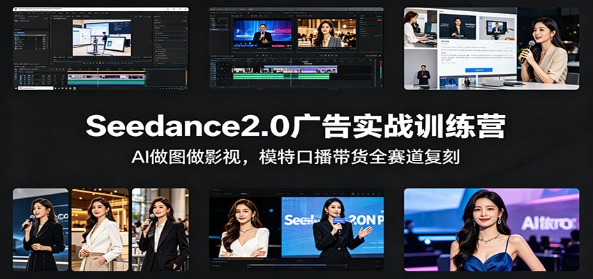 Seedance2.0广告实战训练营：AI做图做影视，模特口播带货全赛道复刻-选优云网创