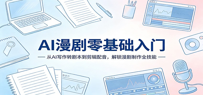 AI漫剧零基础入门：从AI写作转剧本到剪辑配音，解锁漫剧制作全技能-选优云网创