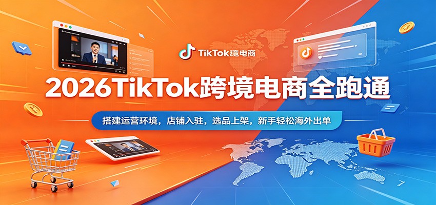 2026TikTok跨境电商全跑通：搭建运营环境，店铺入驻，选品上架，新手轻松海外出单-选优云网创