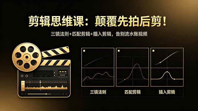 （18285期）剪辑思维课：颠覆先拍后剪！三镜法则+匹配剪辑+插入剪辑，告别流水账视频-选优云网创