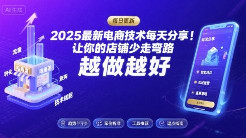 2026最新电商技术每天分享，让你的店铺少走弯路，越做越好(更新26年04月)-选优云网创