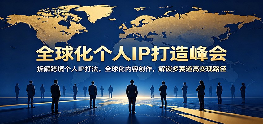 全球化个人IP打造峰会：拆解跨境个人IP打法，全球化内容创作，解锁多赛道高变现路径-选优云网创