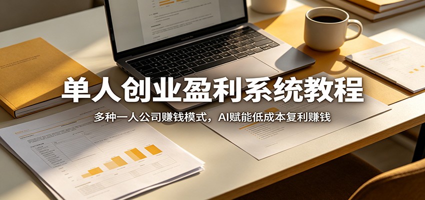 单人创业盈利系统教程：多种一人公司赚钱模式，AI赋能低成本复利赚钱-选优云网创