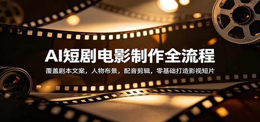 AI短剧电影制作全流程：覆盖剧本文案，人物布景，配音剪辑，零基础打造影视短片-选优云网创