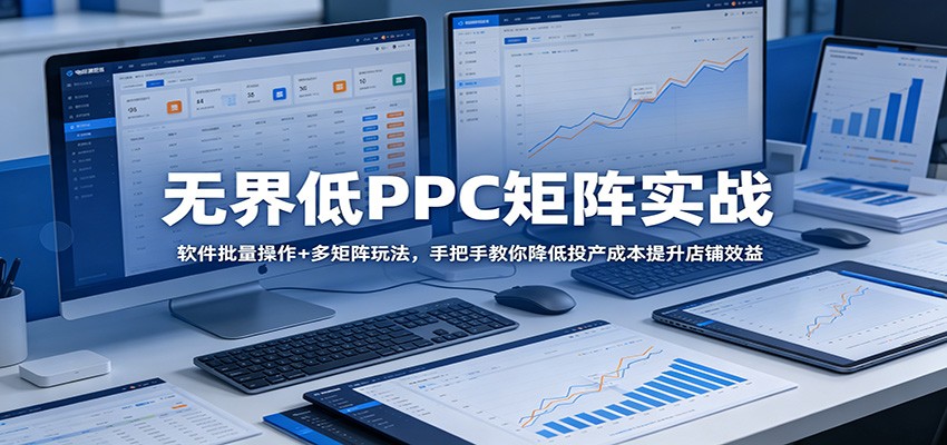 无界低PPC矩阵实战：软件批量操作+多矩阵玩法，手把手教你降低投产成本提升店铺效益-选优云网创