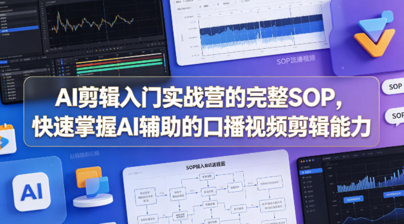 AI剪辑入门实战营的完整SOP，快速掌握AI辅助的口播视频剪辑能力-选优云网创