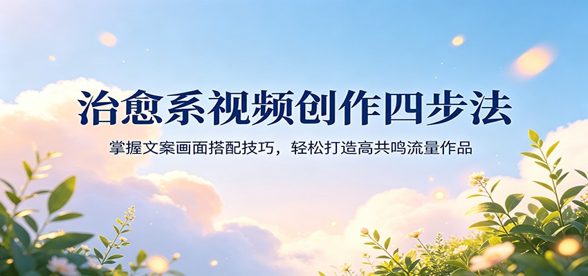 治愈系视频创作四步法：掌握文案画面搭配技巧，轻松打造高共鸣流量作品-选优云网创