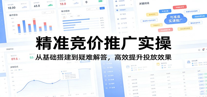 精准竞价推广实操：从基础搭建到疑难解答，高效提升投放效果-选优云网创