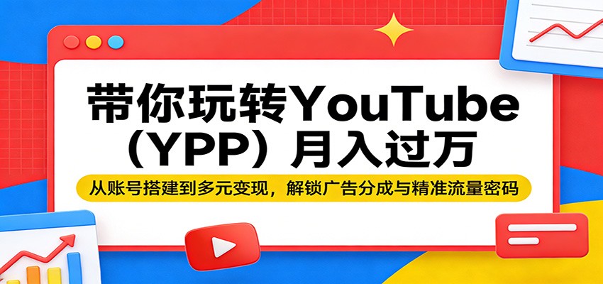 带你玩转YouTube（YPP）月入过万：从账号搭建到多元变现，解锁广告分成与精准流量密码-选优云网创