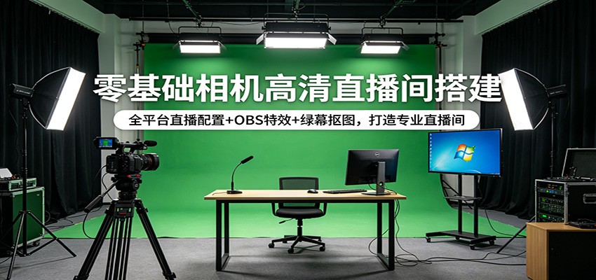 零基础相机高清直播间搭建：全平台直播配置+OBS特效+绿幕抠图，打造专业直播间-选优云网创