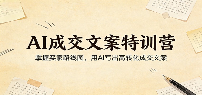 AI成交文案特训营：掌握买家路线图，用AI写出高转化成交文案-选优云网创