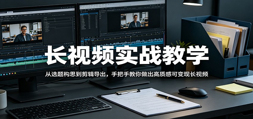 长视频实战教学，从选题构思到剪辑导出，手把手教你做出高质感可变现长视频-选优云网创