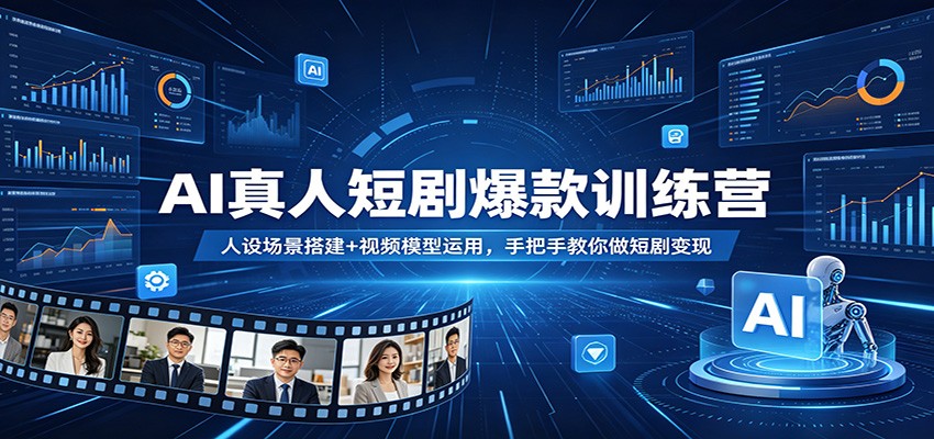 AI真人短剧爆款训练营：人设场景搭建+视频模型运用，手把手教你做短剧变现-选优云网创