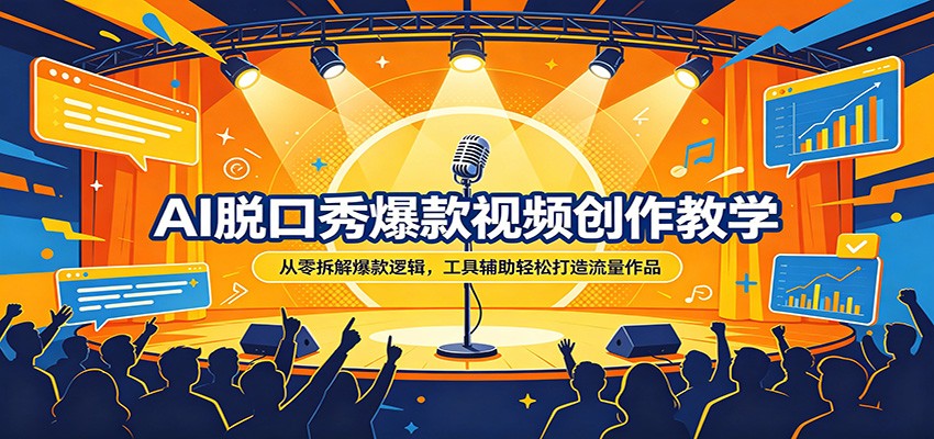 AI脱口秀爆款视频创作教学：从零拆解爆款逻辑，工具辅助轻松打造流量作品-选优云网创