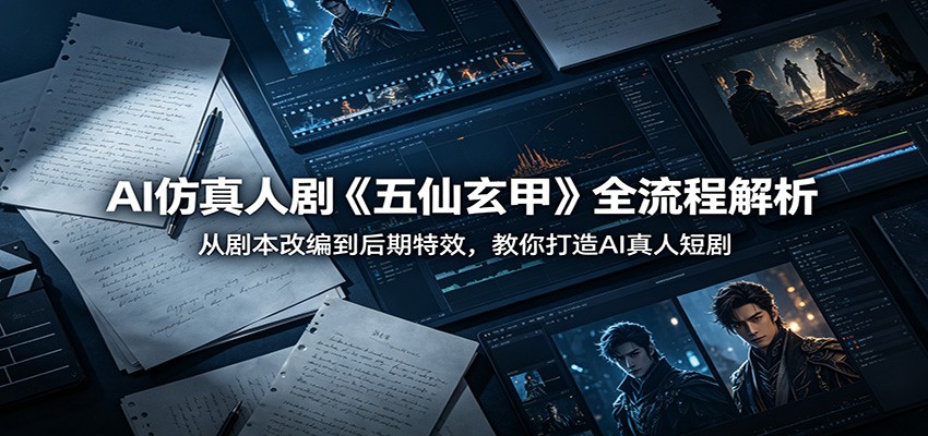 AI仿真人剧《五仙玄甲》全流程解析：从剧本改编到后期特效，教你打造AI真人短剧-选优云网创