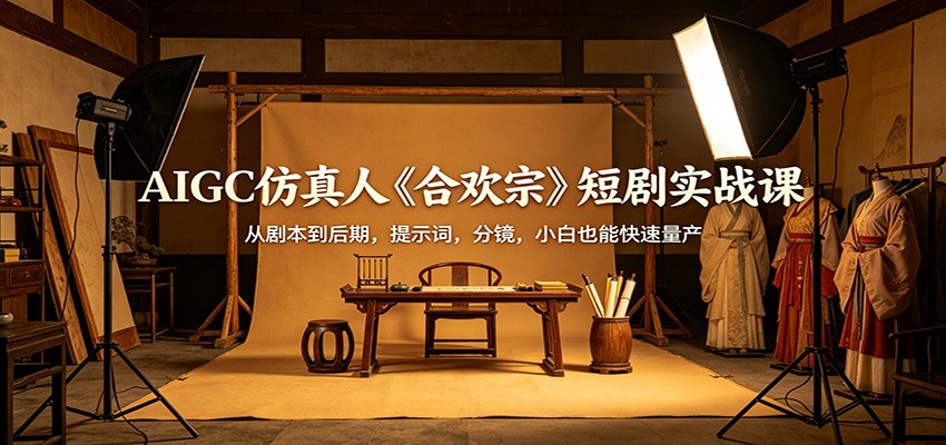 AIGC仿真人《合欢宗》短剧实战课：从剧本到后期，提示词，分镜，小白也能快速量产-选优云网创
