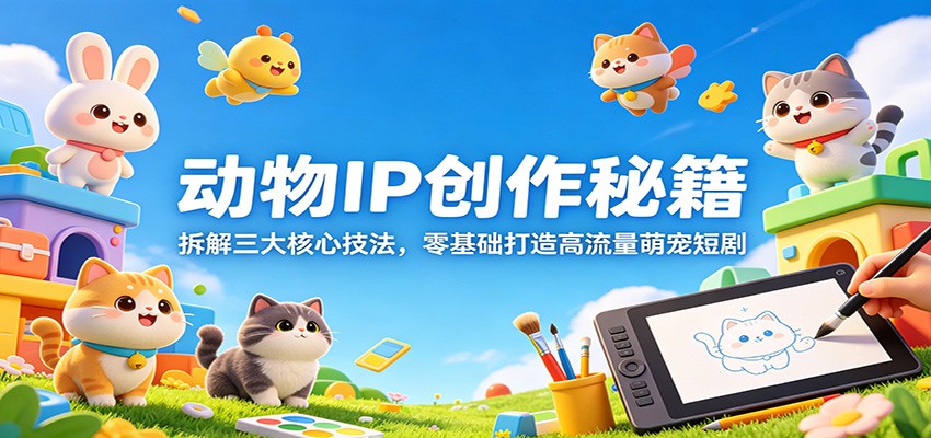动物IP创作秘籍：拆解三大核心技法，零基础打造高流量萌宠短剧-选优云网创