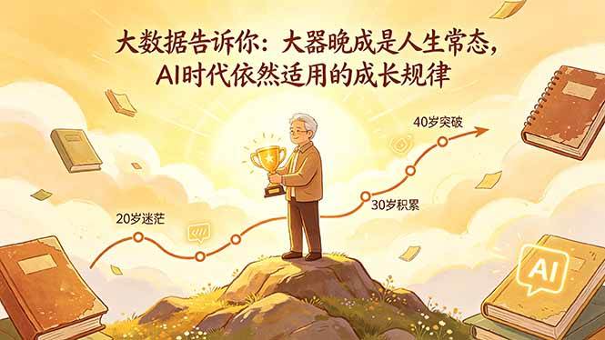 （18288期）付费文章：大数据告诉你：大器晚成是人生常态，AI 时代依然适用的成长规律-选优云网创